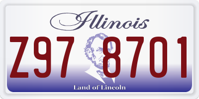 IL license plate Z978701