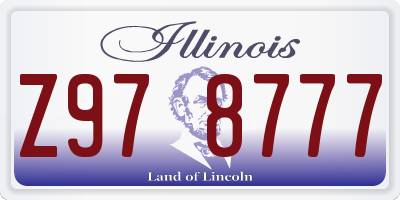 IL license plate Z978777
