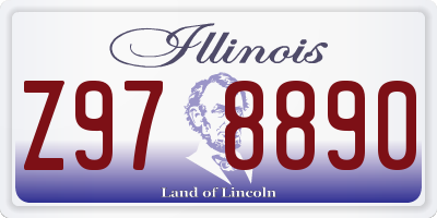 IL license plate Z978890