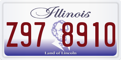 IL license plate Z978910