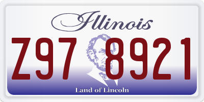 IL license plate Z978921