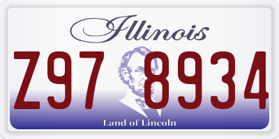 IL license plate Z978934