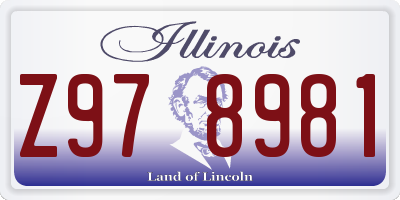 IL license plate Z978981