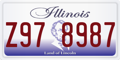 IL license plate Z978987