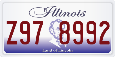 IL license plate Z978992