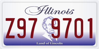IL license plate Z979701