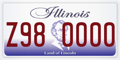 IL license plate Z980000
