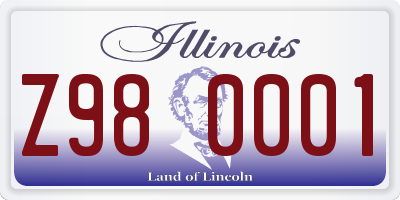 IL license plate Z980001