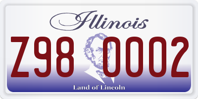 IL license plate Z980002