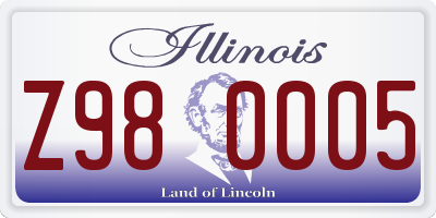 IL license plate Z980005