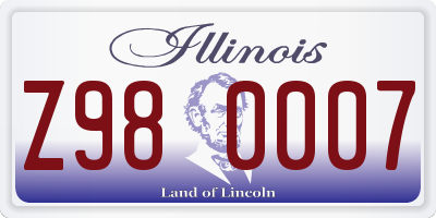 IL license plate Z980007