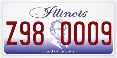 IL license plate Z980009