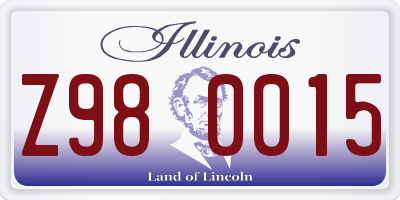 IL license plate Z980015