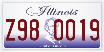 IL license plate Z980019