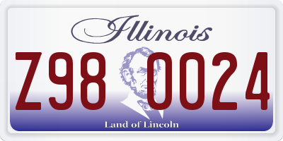 IL license plate Z980024