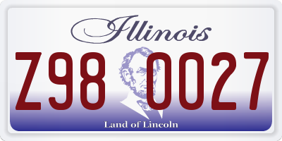 IL license plate Z980027