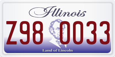 IL license plate Z980033