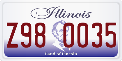IL license plate Z980035