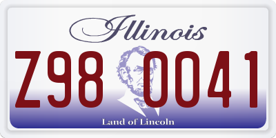 IL license plate Z980041