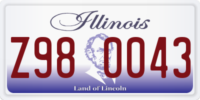 IL license plate Z980043