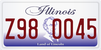 IL license plate Z980045