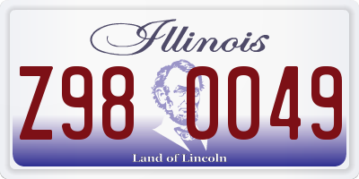 IL license plate Z980049