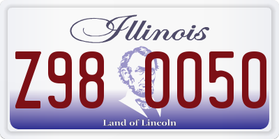 IL license plate Z980050