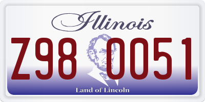 IL license plate Z980051