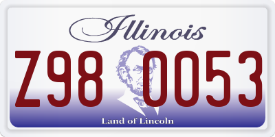 IL license plate Z980053