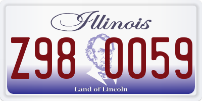 IL license plate Z980059
