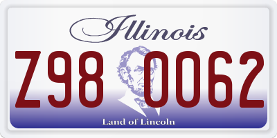 IL license plate Z980062