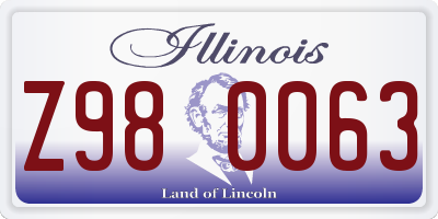 IL license plate Z980063