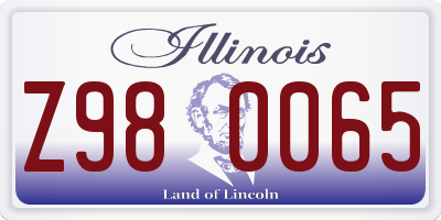 IL license plate Z980065
