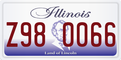 IL license plate Z980066