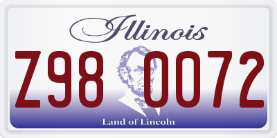 IL license plate Z980072