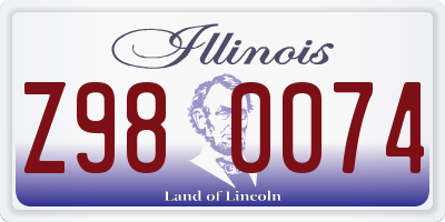 IL license plate Z980074