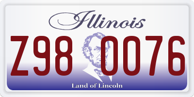 IL license plate Z980076