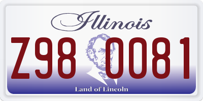 IL license plate Z980081