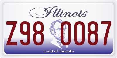 IL license plate Z980087