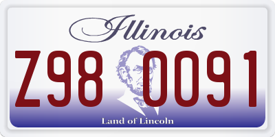 IL license plate Z980091