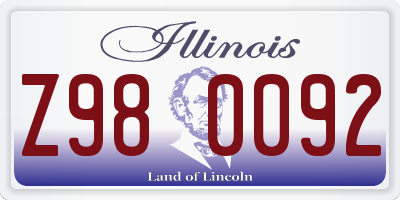IL license plate Z980092