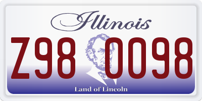 IL license plate Z980098