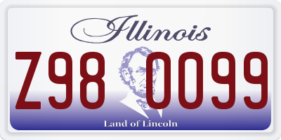 IL license plate Z980099