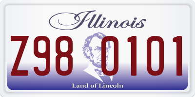 IL license plate Z980101