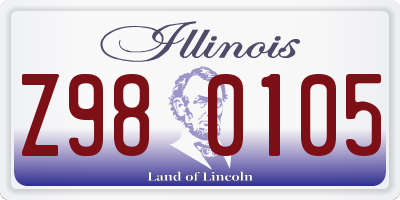 IL license plate Z980105