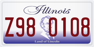 IL license plate Z980108