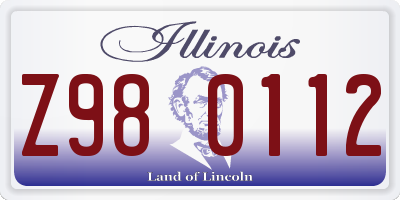 IL license plate Z980112