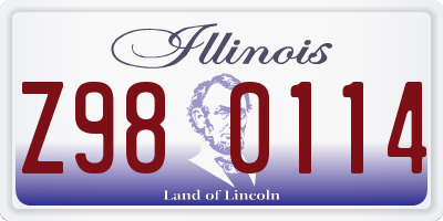 IL license plate Z980114