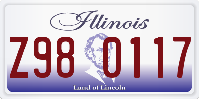 IL license plate Z980117