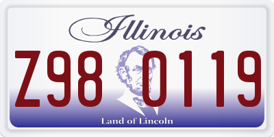 IL license plate Z980119